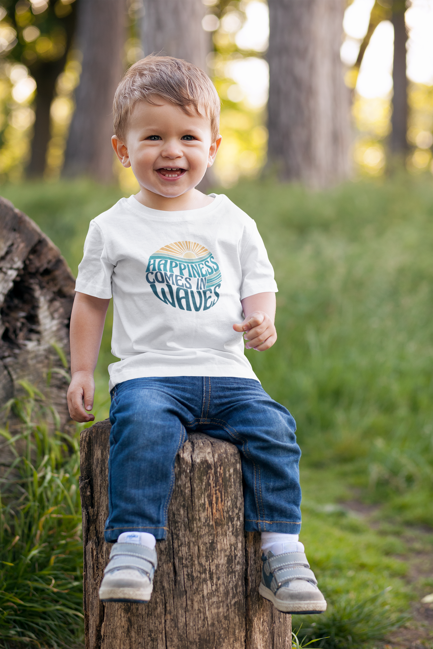 T-SHIRT FOR TODDLERS BOYS HAPPINESS IS WAVES