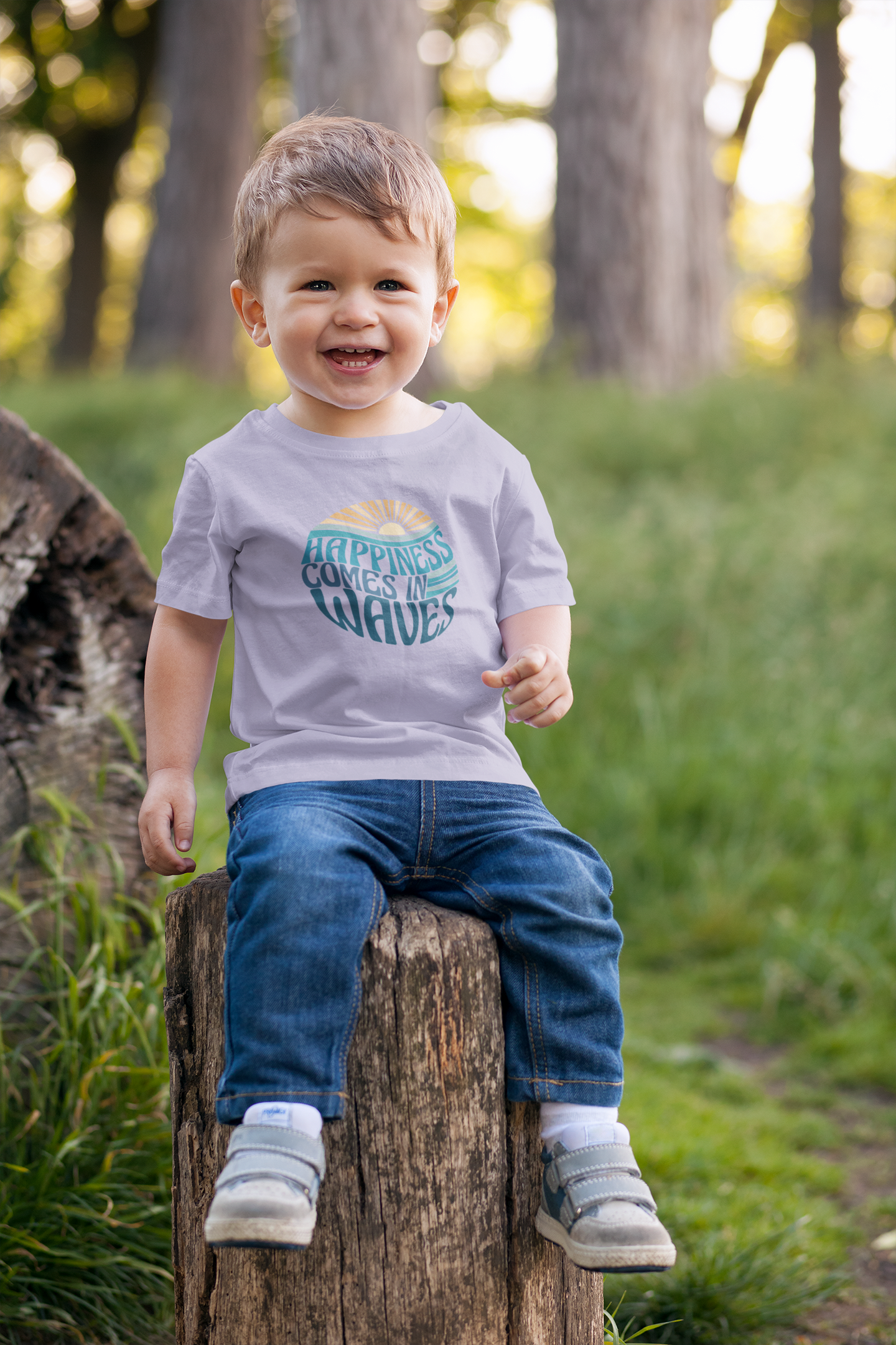 T-SHIRT FOR TODDLERS BOYS HAPPINESS IS WAVES