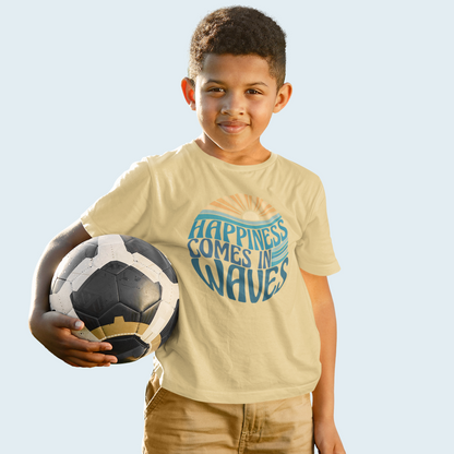 T-SHIRT FOR BOYS HAPPINESS IS WAVES